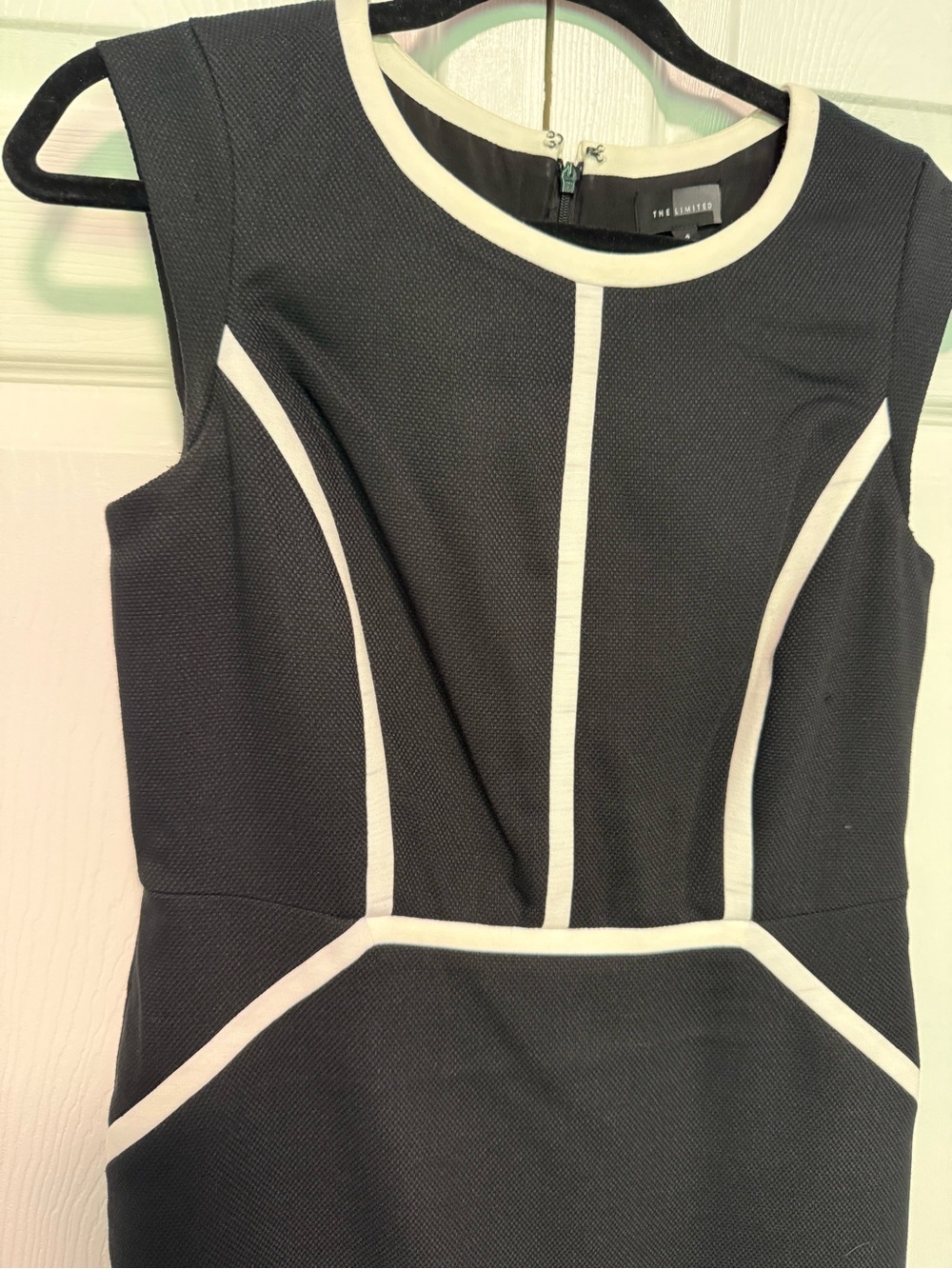 The Limited Black Midi Sheath Dress with White Trim - Picture 3 of 3